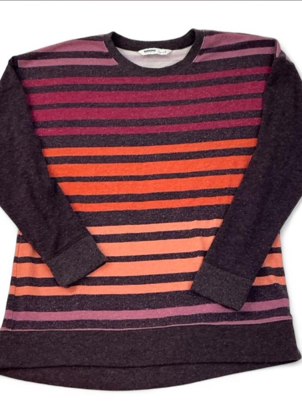 Sonoma Long-Sleeve Stripe Crewneck - Purple & Orange